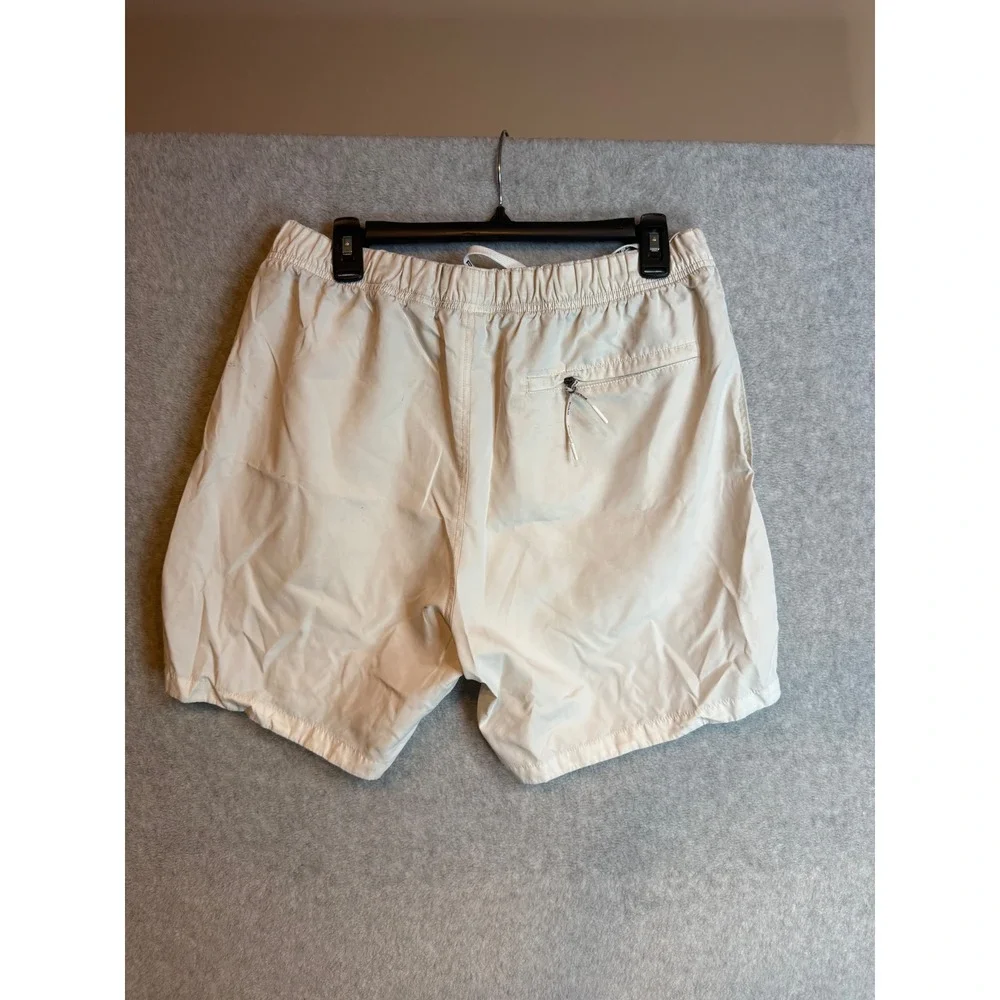 Polo Ralph Lauren Mens Cream White Swim Trunks Shorts Large Pony Logo Pocket